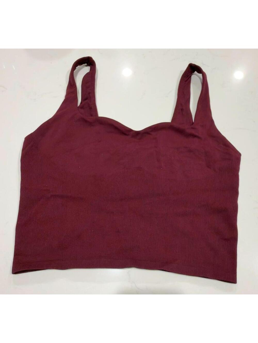 Victoria's Secret Burgundy Soft Seamless Notched Tank Top Women Size XL